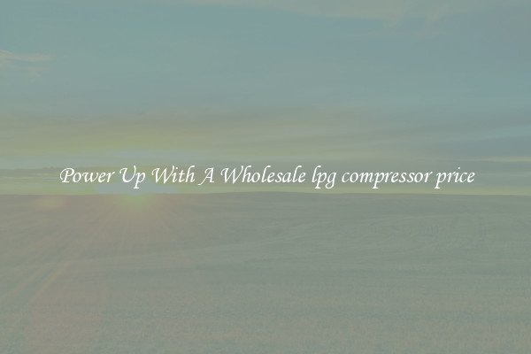 Power Up With A Wholesale lpg compressor price