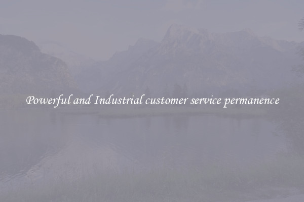 Powerful and Industrial customer service permanence