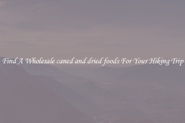 Find A Wholesale caned and dried foods For Your Hiking Trip