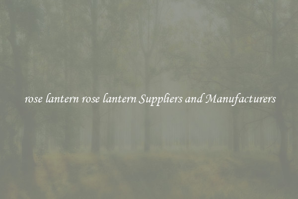 rose lantern rose lantern Suppliers and Manufacturers