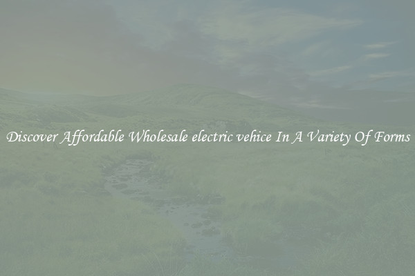 Discover Affordable Wholesale electric vehice In A Variety Of Forms