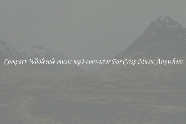 Compact Wholesale music mp3 converter For Crisp Music Anywhere